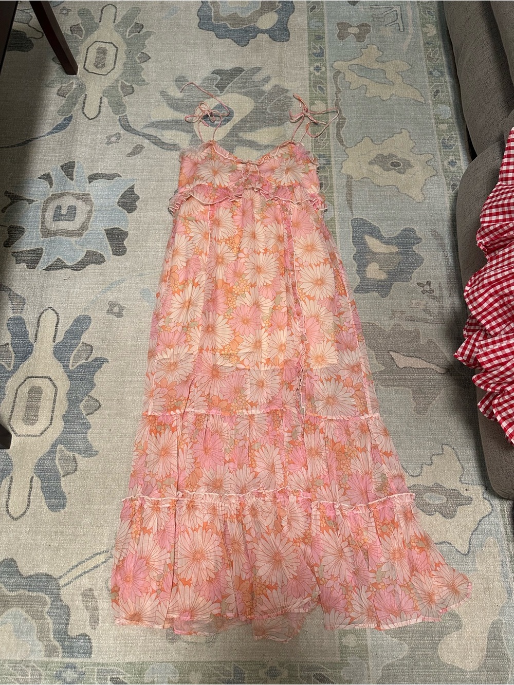 Floral Dress with Spaghetti Ties